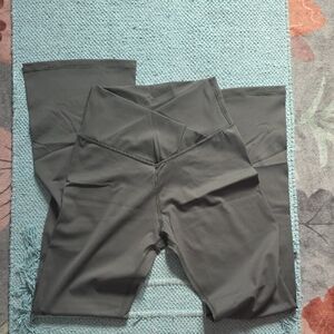 Army green Flare Leg Leggings